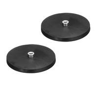 sourcing map 2 Pcs 3.5" Dia Rubber Coated Magnets, 88LBS Anti-Scratch Flag Magnet Base with 1/4"-20UNC F Threaded Studs and Nut Magnets Holder for Camera Light Bar Mirror Tool