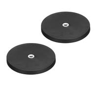 sourcing map 2 Pcs 3.5" Dia Rubber Coated Magnets, 88LBS Anti-Scratch Flag Magnet Base with 1/4"-20UNC Female Threaded Studs and Nut Magnets Holder for Camera Light Bar Mirror Tool