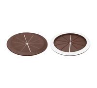 sourcing map 2 Pcs 3.74 Inch Flexible Cable Grommets, Self-Adhesive Desk Hole Cover, Wire Organizer Cords Management for Office Desks Table, Deep Brown