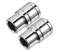 sourcing map 2 Pcs 3/8-Inch Drive 10mm 6-Point Shallow Socket, Metric, Cr-V
