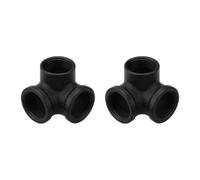 sourcing map 2 Pcs 3-Way Iron Pipe Connectors, 3/4" Side Outlet Elbow Corner Pipe Fitting Malleable Iron Plumbing Fittings for Industrial Shelving Decor Furniture DIY Projects
