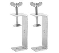 sourcing map 2 Pcs 304 Stainless Steel C Clamps 100mm Square Mini Tiger Clamp Adjustable Heavy Duty Metal U Clip with Press Screw for Woodworking Welding Mounting, Silver