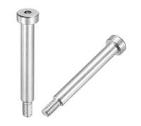 sourcing map 2 Pcs 304 Stainless Steel Shoulder Bolt 8mm Shoulder Dia 55mm Shoulder Length M6x1 Thread Hex Socket Shoulder Bolts for Hydraulic Injection Molding Machinery Industries