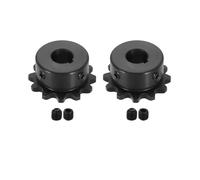sourcing map 2 Pcs #35 Chain Roller Sprocket 1/2" Bore, 12 Tooth C45 Carbon Steel ANSI #35 Roller Sprocket Round Hole with Set Screws for ISO 06C Chain