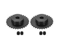 sourcing map 2 Pcs #35 Chain Roller Sprocket 5/8" Bore, 30 Tooth C45 Carbon Steel ANSI #35 Roller Sprocket Round Hole with Set Screws for ISO 06C Chain