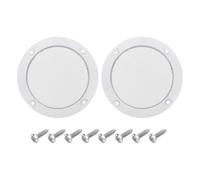 sourcing map 2 Pcs 3inch Black Speaker Grill Mesh Metal Woofer Guard Protector Dust Cover White Decorative Circle ABS Frame with Screws for Home Audio Car Speaker Replacement