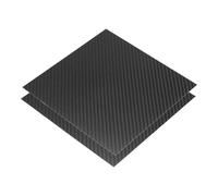 sourcing map 2 Pcs 3K Carbon Fiber Plate Panel Sheets, 200 x 200 x 0.5mm Carbon Fiber Board Plate Flexible for RC Aircraft, Model Car, Auto Parts (Twill Matte)