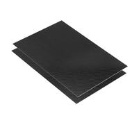 sourcing map 2 Pcs 3K Carbon Fiber Plate Panel Sheets, 300 x 200 x 0.5mm Carbon Fiber Board Plate Flexible for RC Aircraft, Model Car, Auto Parts (Twill Bright)