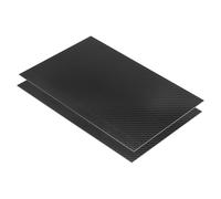 sourcing map 2 Pcs 3K Carbon Fiber Plate Panel Sheets, 300 x 200 x 2.5mm Carbon Fiber Board Plate Flexible for RC Aircraft, Model Car, Auto Parts (Twill Bright)