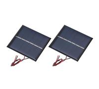 sourcing map 2 Pcs 3V 0.45W 150mA Mini Solar Panels, Small Polycrystalline Solar Cell Panel with 2 Cable for DIY Electric Toy Materials Kits Charger, 60mm x 55mm