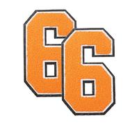 sourcing map 2 Pcs 4.7" Orange 6" Chenille Number Patches, Chenille Iron-on Number Patches for DIY Jackets Backpacks Hats Jeans Embroidered Applique 2026 Graduation Decor, Terry
