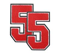 sourcing map 2 Pcs 4.7" Red 5" Chenille Number Patches, Chenille Iron-on Number Patches for DIY Jackets Backpacks Hats Jeans Embroidered Applique 2026 Graduation Decor, Terry