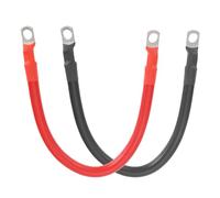 sourcing map 2 PCS 4 AWG Gauge Battery Cable Wire 1FT Length 5/16" Diameter Positive and Negative Copper Alternator Connector Extender with SC Terminals for Car RV Golf Cart Marine, Red Black