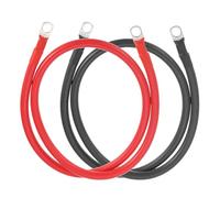 sourcing map 2 PCS 4 AWG Gauge Battery Cable Wire 3FT Length 3/8" Diameter Positive and Negative Copper Alternator Connector Extender with SC Terminals for Car RV Golf Cart Marine, Red Black