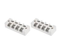 sourcing map 2 Pcs 4 Way TB Ceramics Terminal Blocks, 40A High Temp Porcelain Ceramic Electrical Connectors with Copper Iron Conductors for Electric Wire Cable, 67x25x16.8mm