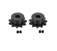 sourcing map 2 Pcs #40 Chain Roller Sprocket 1/2" Bore, 11 Tooth C45 Carbon Steel ANSI #40 Roller Sprocket Round Hole with Set Screws for ISO 08A Chain