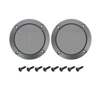 sourcing map 2 Pcs 4inch Black Speaker Grill Mesh Metal Woofer Guard Protector Dust Cover Iron Gray Decorative Circle ABS Frame with Screws for Home Audio Car Speaker Replacement