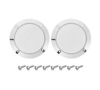 sourcing map 2 Pcs 4inch White Speaker Grill Mesh Metal Woofer Guard Protector Dust Cover Bright Silver Decorative Circle ABS Frame with Screws for Home Audio Car Speaker Replacement