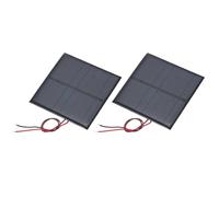 sourcing map 2 Pcs 4V 0.6W 150mA Mini Solar Panels, Small Polycrystalline Solar Cell Panel with 2 Cable for DIY Electric Toy Materials Kits Charger, 70mm x 70mm