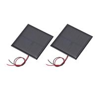 sourcing map 2 Pcs 5.5V 0.44W 70mA Mini Solar Panels, Small Polycrystalline Solar Cell Panel with 2 Cable for DIY Electric Toy Materials Kits Charger, 60mm x 60mm