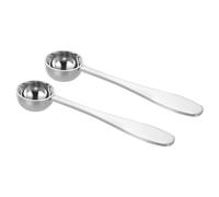 sourcing map 2 Pcs 5 ml Teaspoon Scoop, Stainless Steel Measuring Spoon for Loose Leaf Tea, Silver