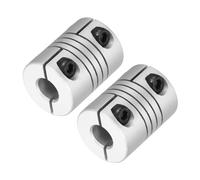 sourcing map 2 Pcs 5 to 6mm Flexible Shaft Coupling 20mm Length 15 Diameter Clamp Shaft Coupler Aluminum Alloy Joint Connector Stepper Motor Coupler for 3D Printer CNC Machine DIY Encoder