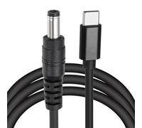 sourcing map 2 Pcs 5FT USB C to DC PD Power Fast Charging Cable, 5.5mm x 2.1mm 65W/12V DC Power Cable, Type C Input 3A Adapter Jack Converter for Router, Camera, TV Box, Desk Lamp(Black)