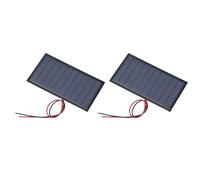 sourcing map 2 Pcs 5V 0.45W 90mA Mini Solar Panels, Small Polycrystalline Solar Cell Panel with 2 Cable for DIY Electric Toy Materials Kits Charger, 80mm x 45mm