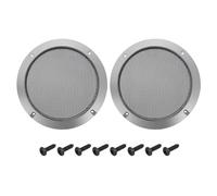 sourcing map 2 Pcs 6.5inch Black Speaker Grill Mesh Metal Woofer Guard Protector Dust Cover Iron Gray Decorative Circle ABS Frame with Screws for Home Audio Car Speaker Replacement