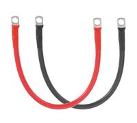 sourcing map 2 PCS 6 AWG Gauge Battery Cable Wire 1FT Length 5/16" Diameter Positive and Negative Copper Alternator Connector Extender with SC Terminals for Car RV Golf Cart Marine, Red Black