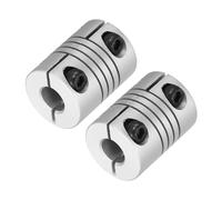 sourcing map 2 Pcs 6 to 6mm Flexible Shaft Coupling 20mm Length 15 Diameter Clamp Shaft Coupler Aluminum Alloy Joint Connector Stepper Motor Coupler for 3D Printer CNC Machine DIY Encoder