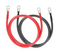 sourcing map 2 PCS 6AWG Gauge Battery Cable Wire 4FT Length 5/16" Diameter Positive and Negative Copper Alternator Connector with US standard O-ring for Car RV Golf Cart Marine, Red Black