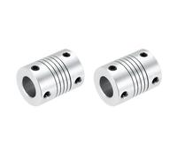 sourcing map 2 Pcs 6mm to 10mm Aluminum Alloy Shaft Coupling L24.5xD19 Flexible Coupler Beam for 3D Printer CNC Machine DIY Encoders and Motors Shaft,Silver