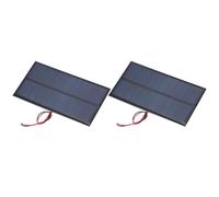 sourcing map 2 Pcs 6V 0.96W 160mA Mini Solar Panels, Small Polycrystalline Solar Cell Panel with 2 Cable for DIY Electric Toy Materials Kits Charger, 110mm x 60mm