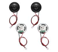 sourcing map 2 Pcs 8 Ohm Small Speaker, 0.5W 23mm Diameter Metal Shell Round Magnet Tiny Speaker with 100mm Terminal Wire Micro Internal for DVD, EVD, Mini Home Audio Loudspeaker