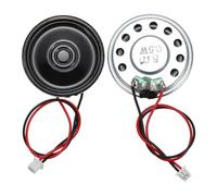 sourcing map 2 Pcs 8 Ohm Small Speaker, 0.5W 30mm Diameter Metal Shell Round Magnet Tiny Speaker with 100mm Terminal Wire Micro Internal for DVD, EVD, Mini Home Audio Loudspeaker