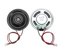 sourcing map 2 Pcs 8 Ohm Small Speaker, 0.5W 36mm Diameter Metal Shell Round Magnet Tiny Speaker with 100mm Terminal Wire Micro Internal for DVD, EVD, Mini Home Audio Loudspeaker
