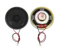 sourcing map 2 Pcs 8 Ohm Small Speaker, 0.5W 50mm Diameter Metal Shell Round Magnet Tiny Speaker with 100mm Terminal Wire Micro Internal for DVD, EVD, Mini Home Audio Loudspeakers