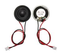sourcing map 2 Pcs 8 Ohm Small Speaker, 1W 20mm Diameter Metal Shell Round Magnet Tiny Speaker with 100mm Terminal Wire Micro Internal for DVD, EVD, Mini Home Audio Loudspeaker