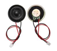 sourcing map 2 Pcs 8 Ohm Small Speaker, 1W 23mm Diameter Metal Shell Round Magnet Tiny Speaker with 100mm Terminal Wire Micro Internal for DVD, EVD, Mini Home Audio Loudspeaker