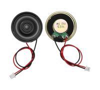 sourcing map 2 Pcs 8 Ohm Small Speaker, 1W 28mm Diameter Metal Shell Round Magnet Tiny Speaker with 100mm Terminal Wire Micro Internal for DVD, EVD, Mini Home Audio Loudspeaker