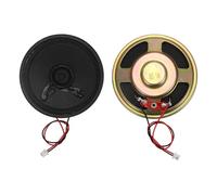 sourcing map 2 Pcs 8 Ohm Small Speaker, 1W 50mm Diameter Metal Shell Round Magnet Tiny Speaker with 100mm Terminal Wire Micro Internal for DVD, EVD, Mini Home Audio Loudspeakers