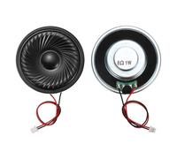 sourcing map 2 Pcs 8 Ohm Small Speaker, 1W 50mm Diameter Metal Shell Round Magnet Tiny Speaker with 100mm Terminal Wire Micro Internal for DVD, EVD, Mini Home Audio Loudspeaker
