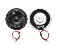 sourcing map 2 Pcs 8 Ohm Small Speaker, 2W 28mm Diameter Metal Shell Round Magnet Tiny Speaker with 100mm Terminal Wire Micro Internal for DVD, EVD, Mini Home Audio Loudspeaker