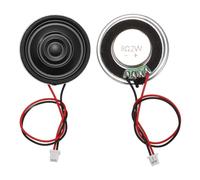 sourcing map 2 Pcs 8 Ohm Small Speaker, 2W 36mm Diameter Metal Shell Round Magnet Tiny Speaker with 100mm Terminal Wire Micro Internal for DVD, EVD, Mini Home Audio Loudspeaker
