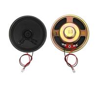 sourcing map 2 Pcs 8 Ohm Small Speaker, 2W 50mm Diameter Metal Shell Round Magnet Tiny Speaker with 100mm Terminal Wire Micro Internal for DVD, EVD, Mini Home Audio Loudspeakers