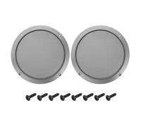 sourcing map 2 Pcs 8inch Black Speaker Grill Mesh Metal Woofer Guard Protector Dust Cover Iron Gray Decorative Circle ABS Frame with Screws for Home Audio Car Speaker Replacement