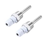 sourcing map 2 Pcs 8mm Dia G1/2 Thermowell Weldless Stainless Steel 201 with Cable Gland 50mm Length for Beer Fermenter, White