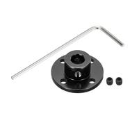 sourcing map 2 Pcs 8mm Flange Coupling Connector Rigid Guide Model Coupler Accessory Shaft Axis Fittings with Mini Hex Wrench and Fastening Screw for DIY RC Model Motors,Black