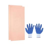sourcing map 2 PCS 99.9% Pure Copper Sheet, Copper Plates 100 x 50 x 0.8mm with Gloves for Industry Electrical Engineering Circuit DIY